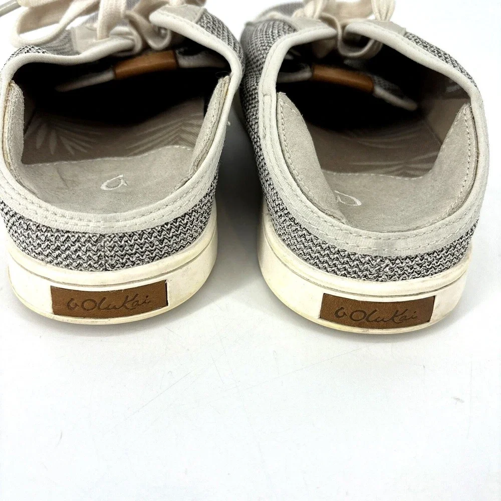 OluKai Pehuea Li Convertible Sneakers Women's 9‎ Grey Mesh Lace Up Comfort Shoes
